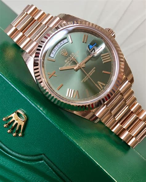 rolex day date green face white gold|rolex day date 228235.